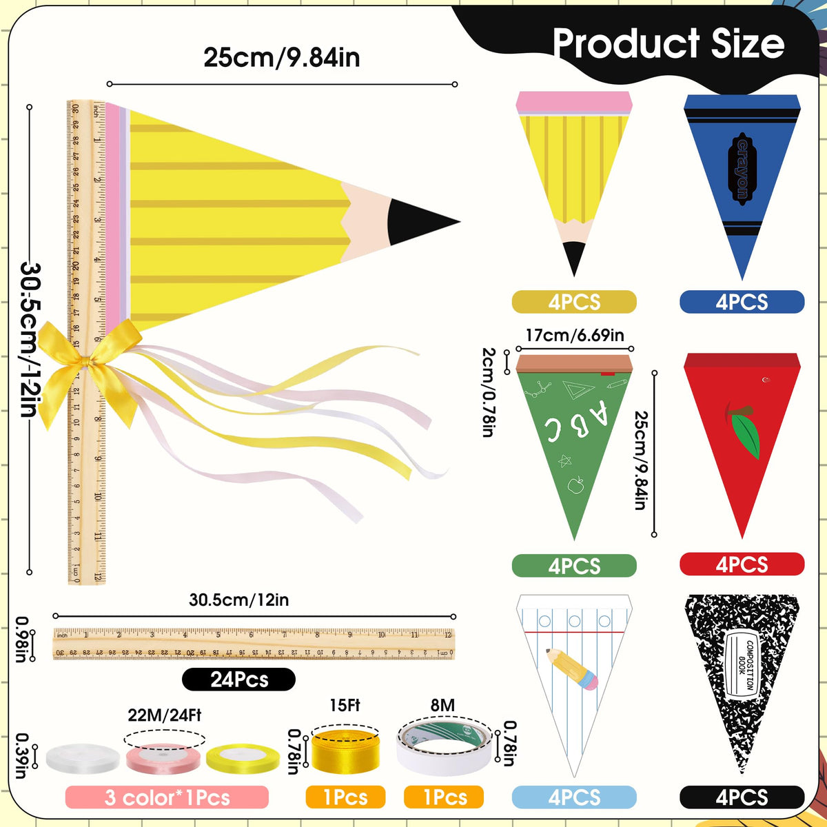 NFAMRZCAR wooden rulers to support sturdy pennants in classrooms