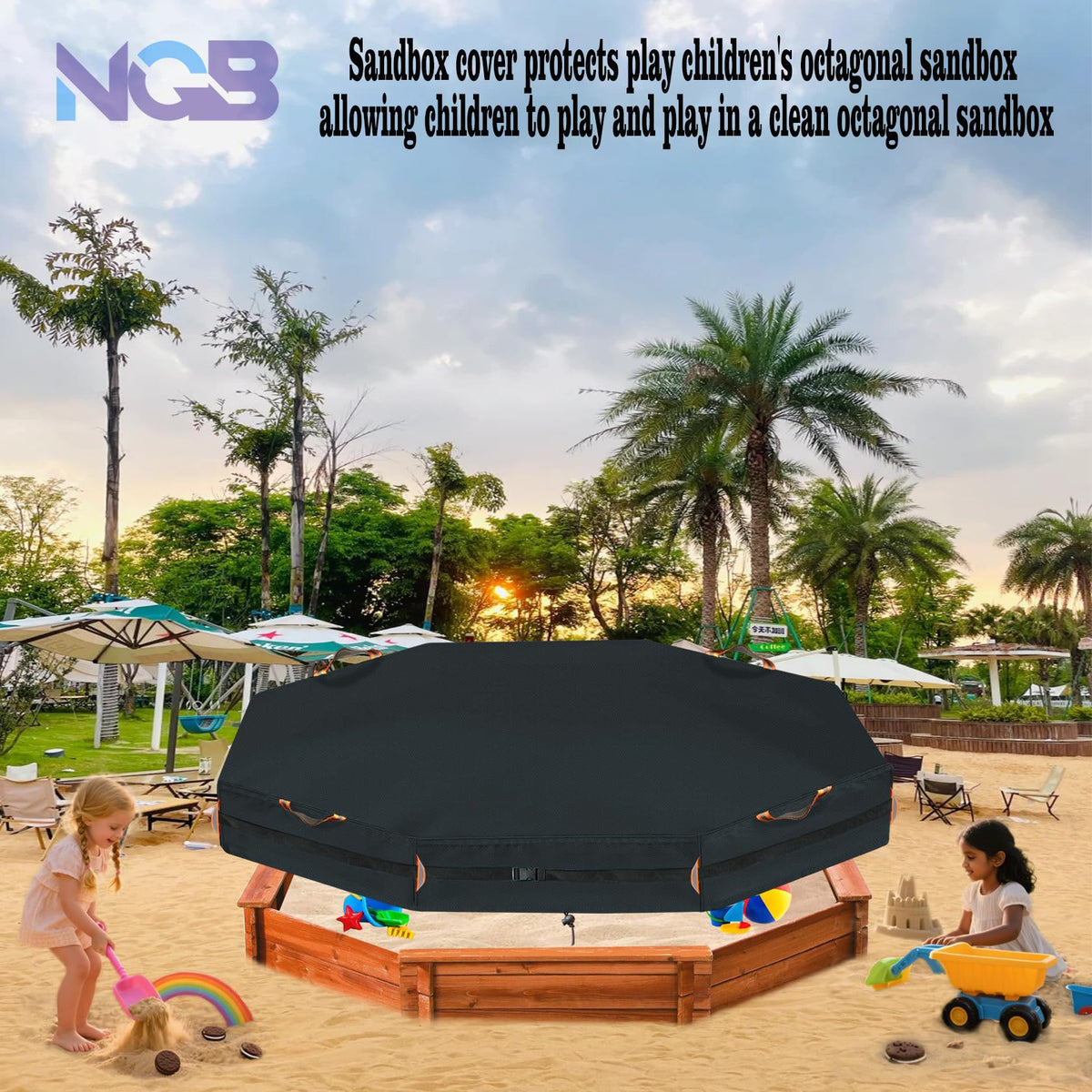 NGB octagon sandbox cover featuring windproof buckle for secure fitting
