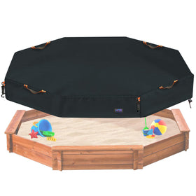 NGB octagon sandbox cover with windproof hooks securing the sandpit in place