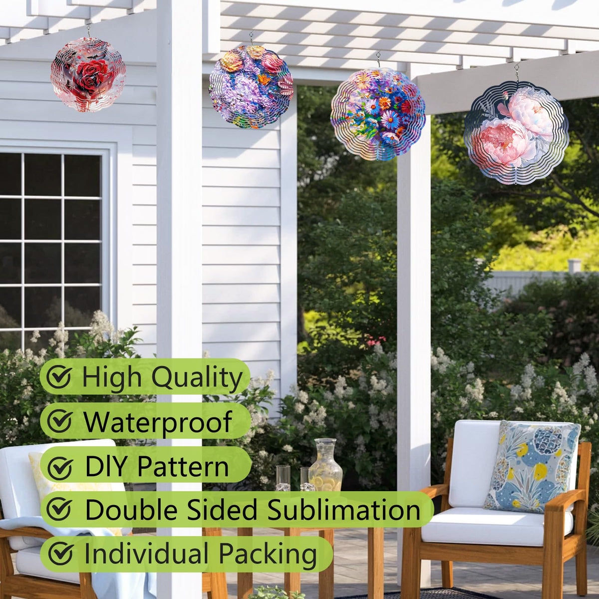 Ngdiluxury 8-inch wind spinner blank double-sided for expanded customization options.