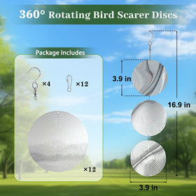 Ngdiluxury Bird Deterren 3D mirror-disc reflection showcases vivid sun patterns while repelling birds