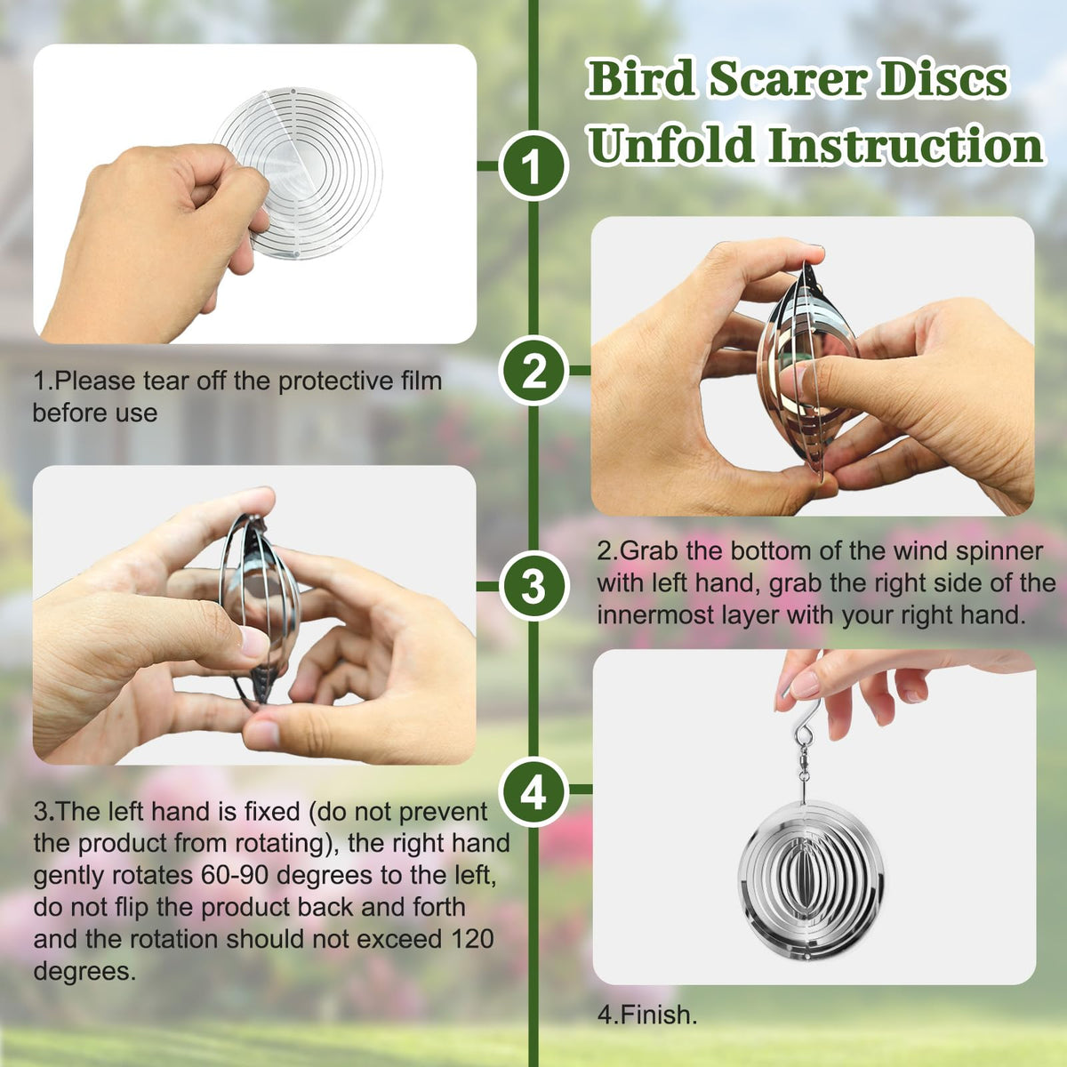 Ngdiluxury Bird Deterren outdoor decor creates light patterns while keeping the yard birds-free