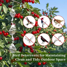 Ngdiluxury Bird Deterren outdoor patio decor with reflective light patterns.