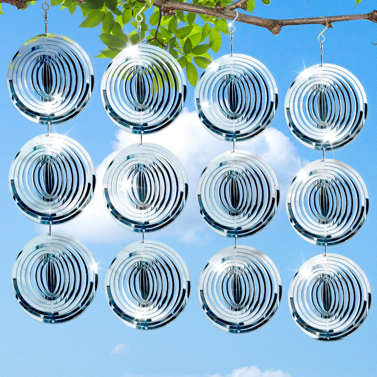 Ngdiluxury Bird Deterren round-disc outdoor patio reflector deters swallows with light reflection