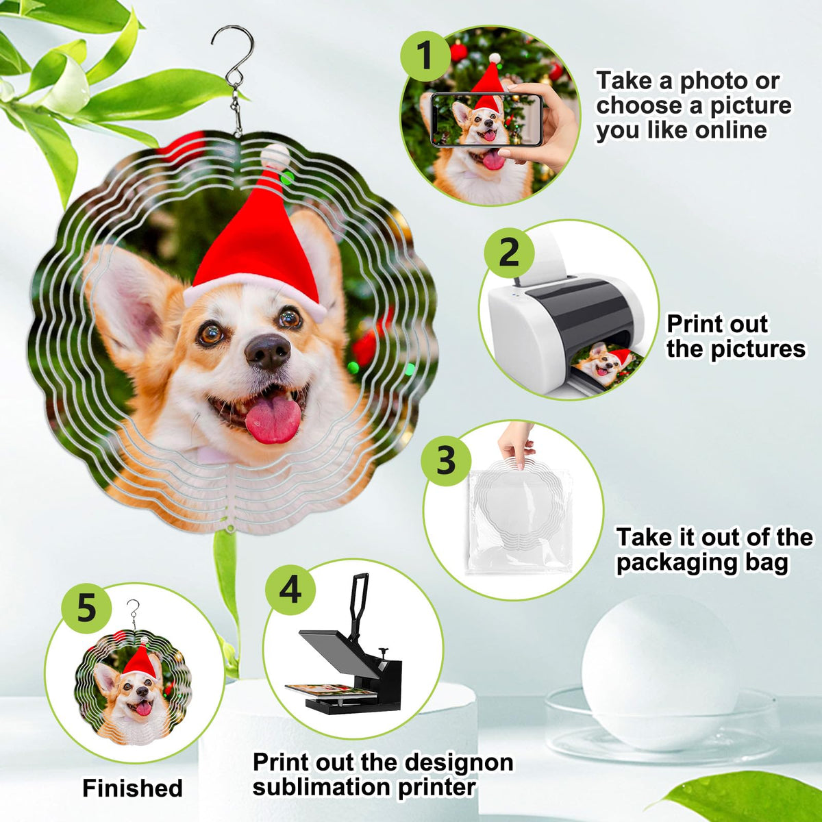 Ngdiluxury sublimation wind spinner easy setup and sublimation at home
