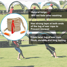 Outdoor game setup with Niantime rope on lawn for tug of war