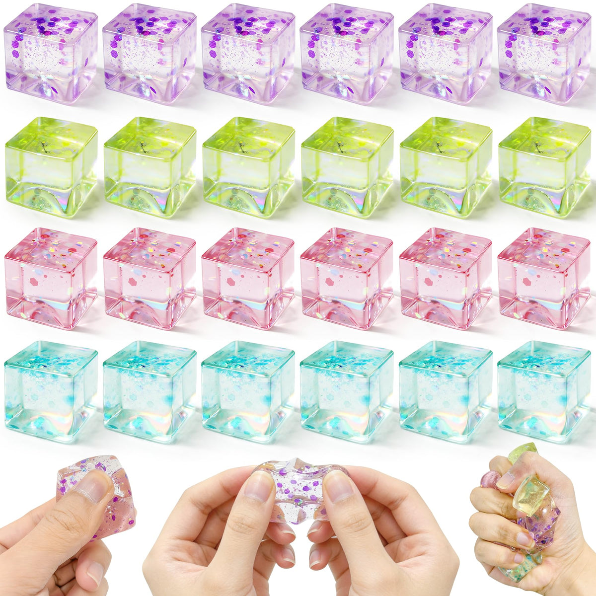 niaosiben sparkle stress balls—24 cubes for tactile fun and calm focus