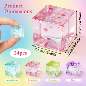 niaosiben sparkle cubes closeup—shiny interiors offer visual stimulation during squeezing