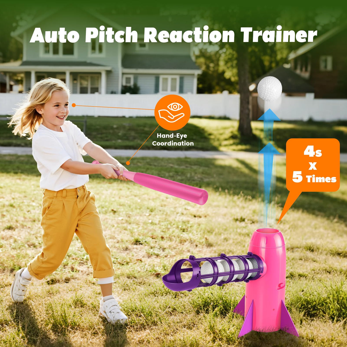 NIBBaNACAL pop-up trainer with bat, glove, and hollow balls for backyard sessions