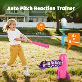 NIBBaNACAL pop-up trainer with bat, glove, and hollow balls for backyard sessions