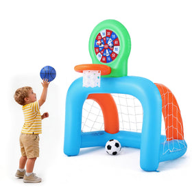 NIBBaNACAL inflatable toddler sports center basketball hoop in action for indoor play
