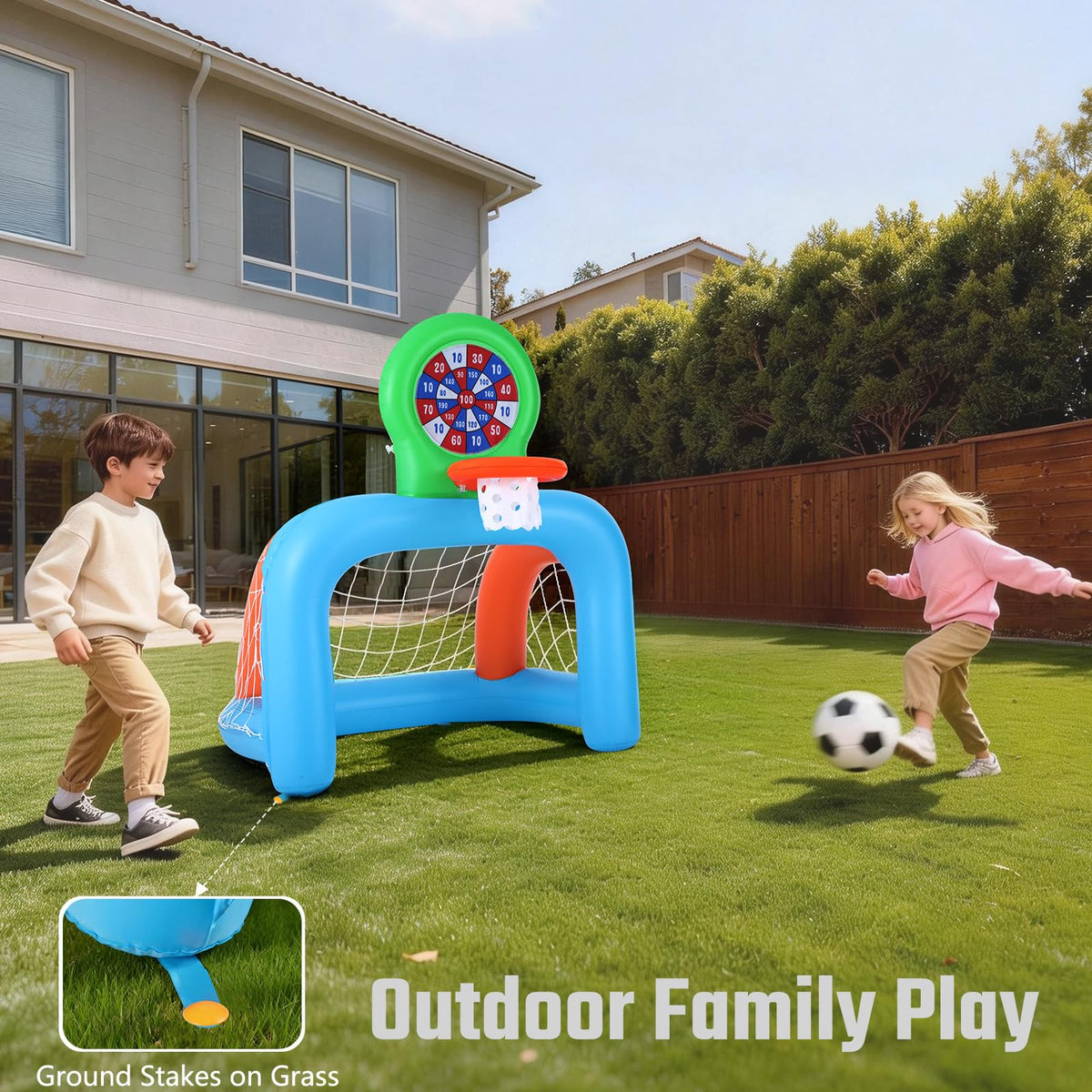 NIBBaNACAL inflatable toddler sports center sticky ball target for precision play
