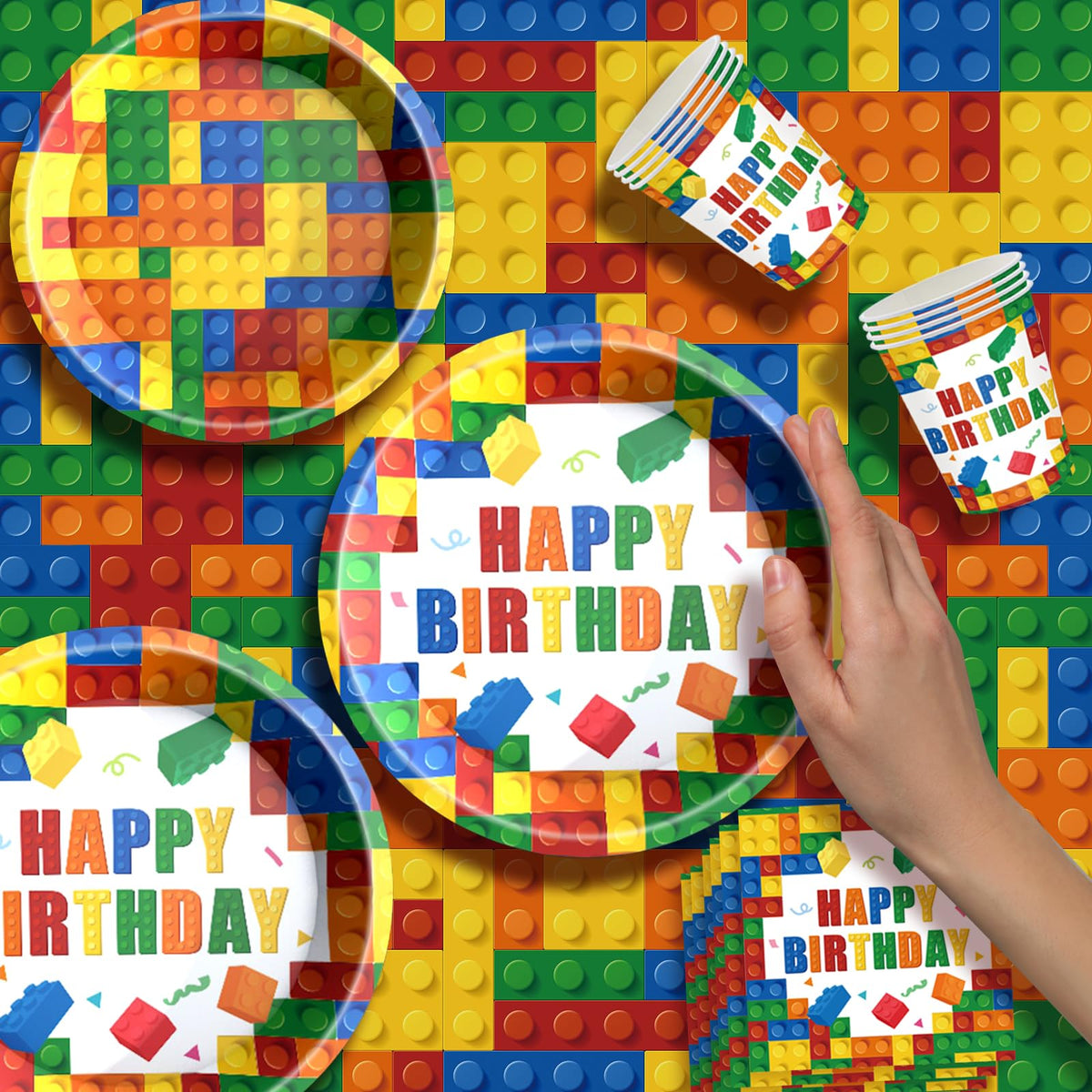 NICDIY building block 9-inch plates add vibrant dining for the celebration