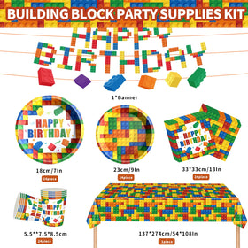 NICDIY building block tablecloth brightens the table while catching spills