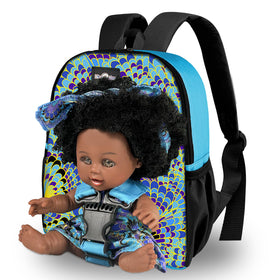 Nice2you 10-inch black baby doll with backpack carrier for imaginative play and easy carrying