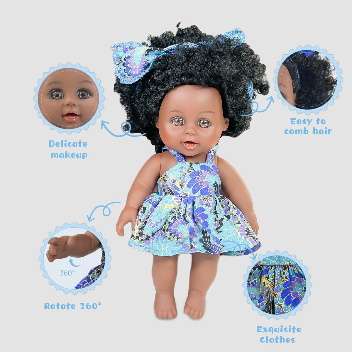 Nice2you premium vinyl PVC doll, durable and washable for everyday adventures