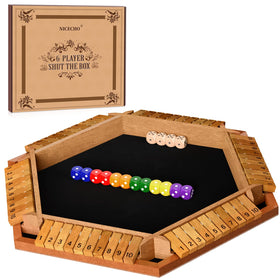 Nicecho Shut The Box wooden-dice-board for quiet, focused family play.