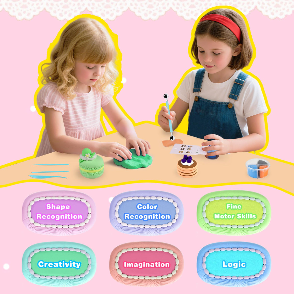 Nicella air-dry clay kids art durable keepsakes after 24 hours drying