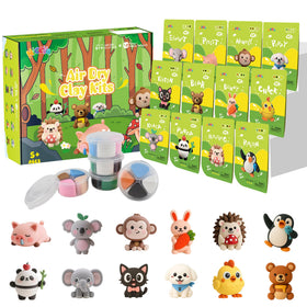 Nicella Air Dry Clay Kit with 12 animals for colorful home crafts