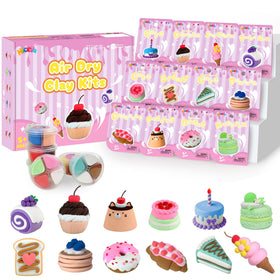 Nicella air-dry clay kit 12-cakes box shows organized colors for kids crafts