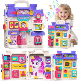 Nicella Busy Board with four scenes to spark imaginative, screen-free play