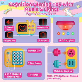 Nicella Busy Board unicorn hair sensory touchpoints for tactile exploration