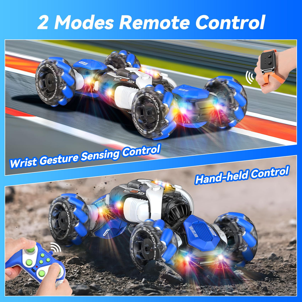 Nicella gesture-sensing RC car with lights and music sparks imaginative play