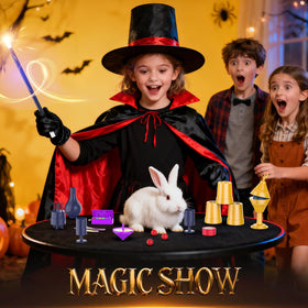 Nicella 35-in-1 magic props set arranged for play.