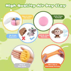 Nicella odorless air-dry clay dries without odor for classroom projects