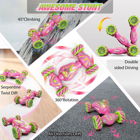 Nicella pink RC car performing 360° rotation during play