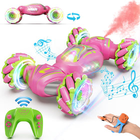 Nicella pink RC car front view with LED lights for night racing