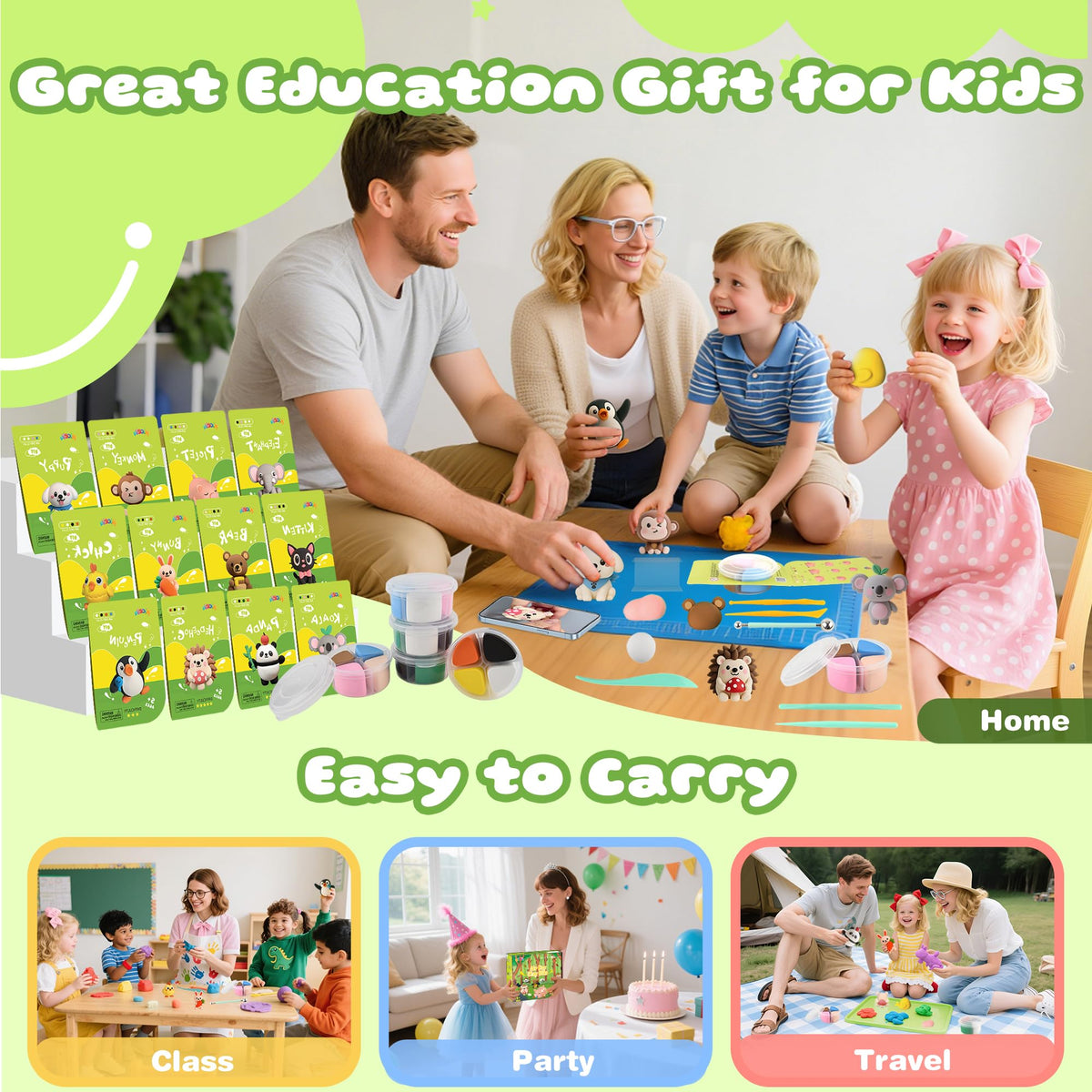 Nicella vibrant pigments stay bright as kids shape and play