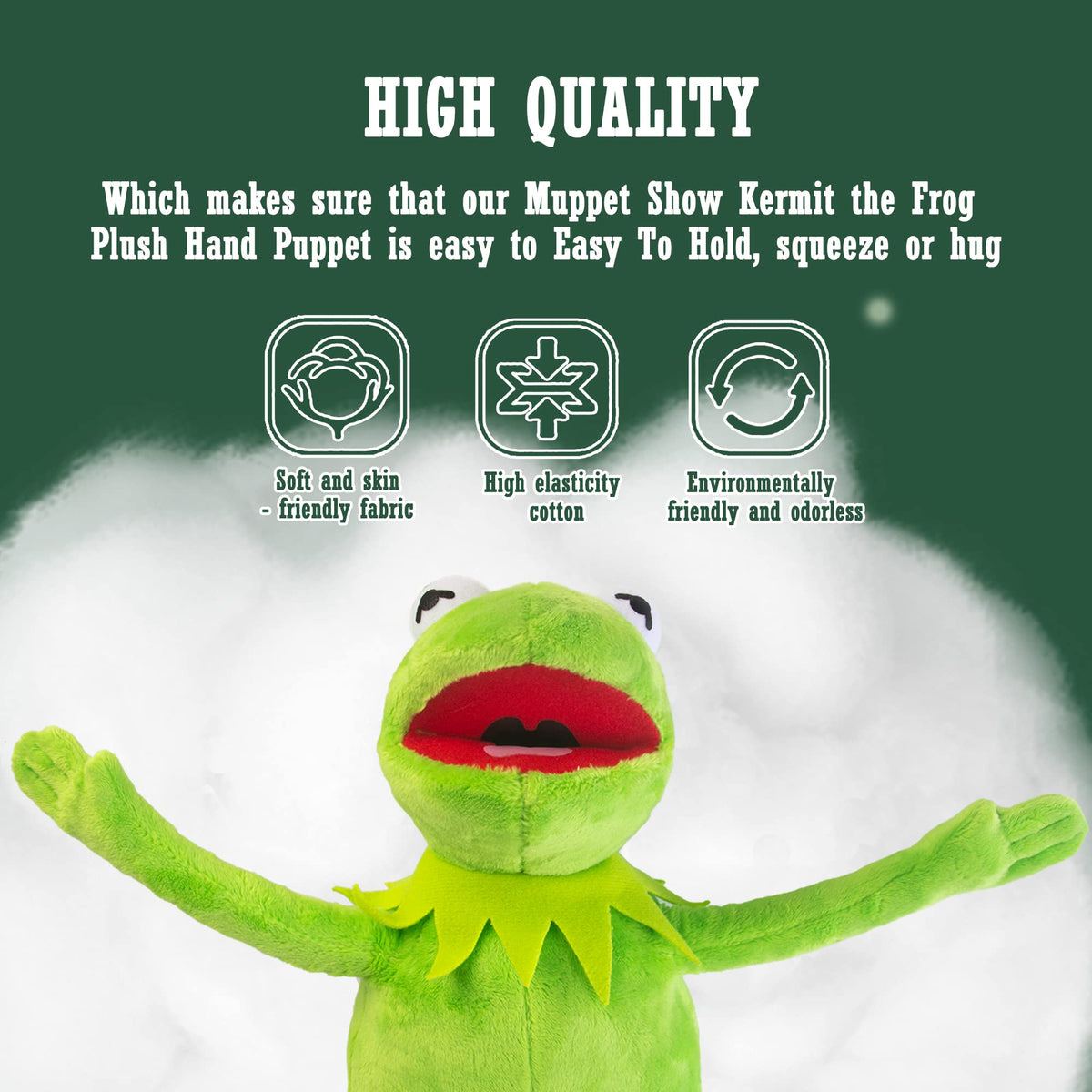 NICERINC Kermit plush supports imaginative play and storytelling.