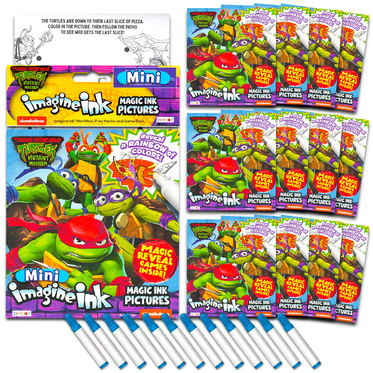 Nickelodeon TMNT Imagine Ink book set cover for mess-free coloring fun.