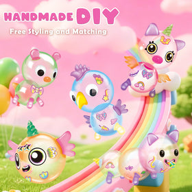 Nicknack 195pcs balloon toy set featuring 60 sticky balloons and 134+ accessories for imaginative play.