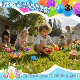 Nicknack colourful Easter eggs, bright colours enhance festive display.
