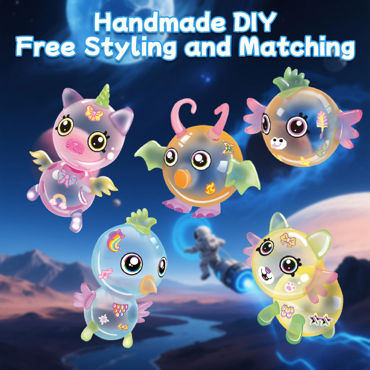 Nicknack Eyes and wings stickers enable expressive rocket and creature designs.