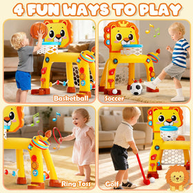 Nicknack lion-themed sports toy sparks imaginative play with lights and sounds.
