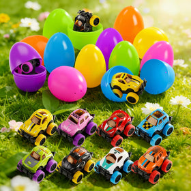 Nicknack pull-back monster trucks cars, easy fast play for kids.