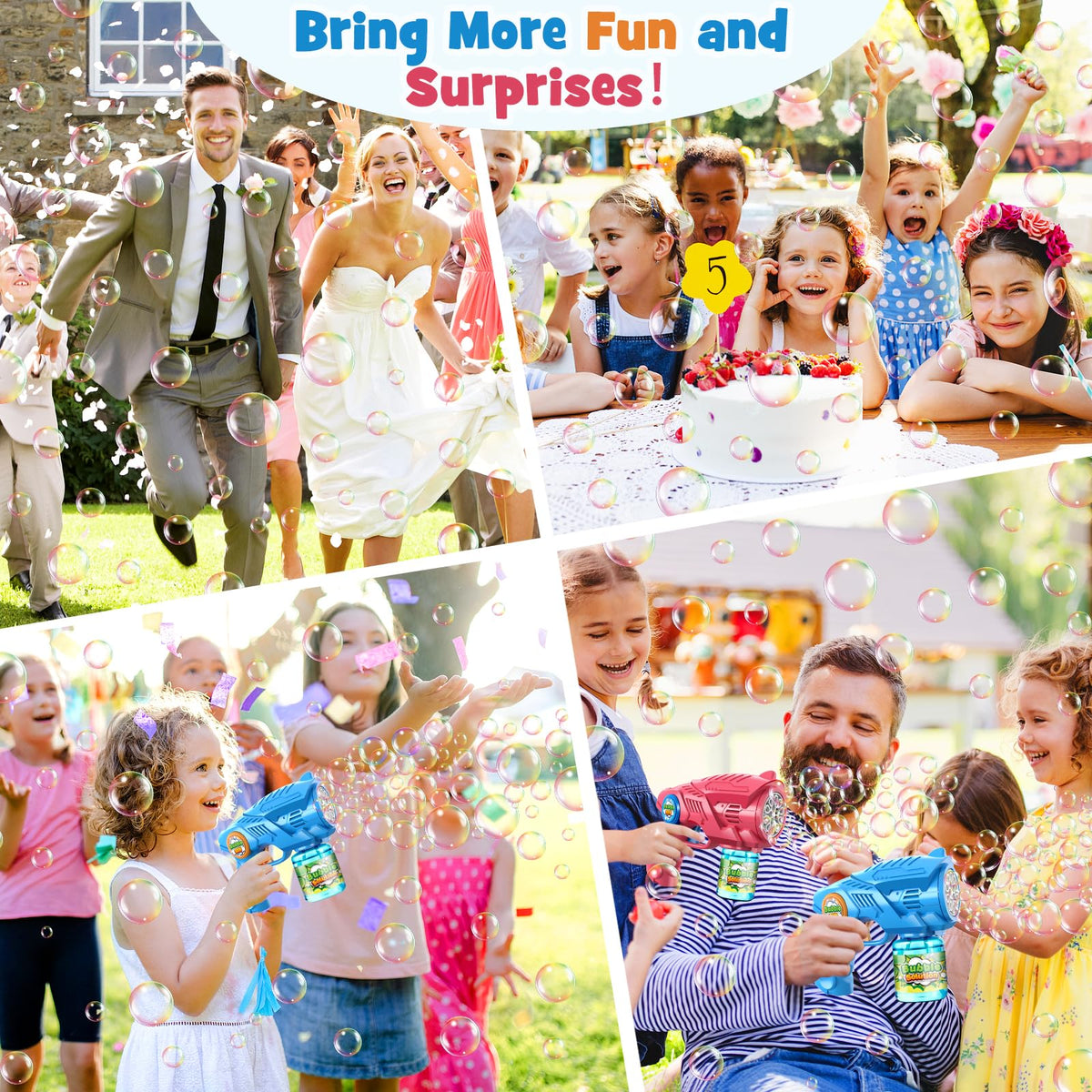 Nicmore Bubble Gun in outdoor setting demonstrates quick setup and sharing.