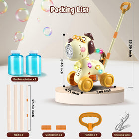 Nicmore bubble machine includes two 90ml bottles for quick setup.