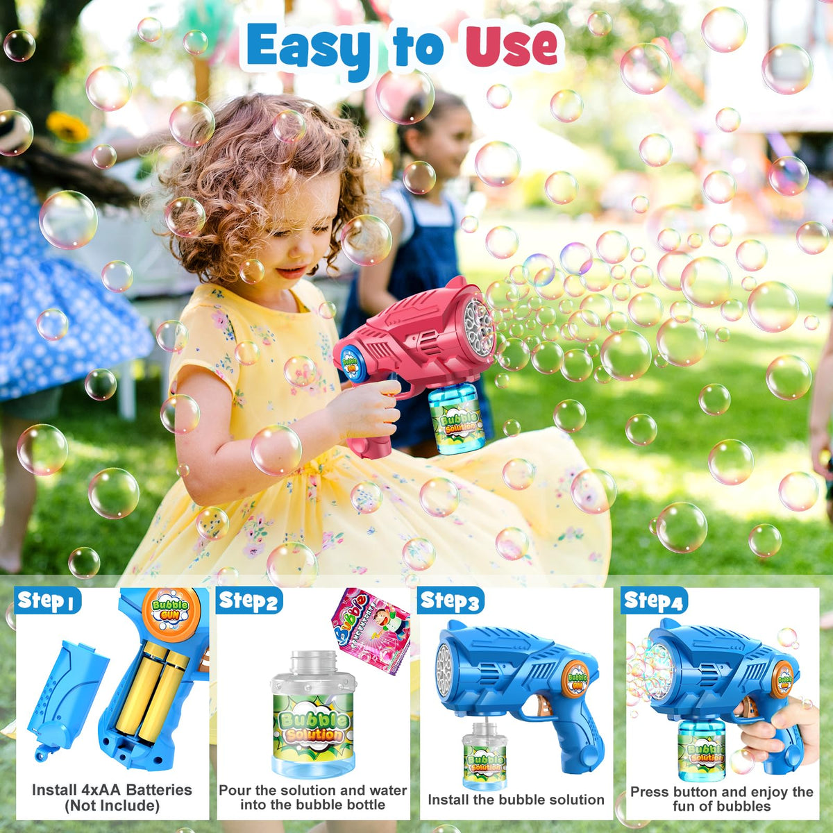 Nicmore Bubble Solution refill pack emphasizes convenient restocking and longer play.