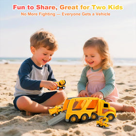 Nicmore dumper truck toy featuring open tailgate for unloading minis