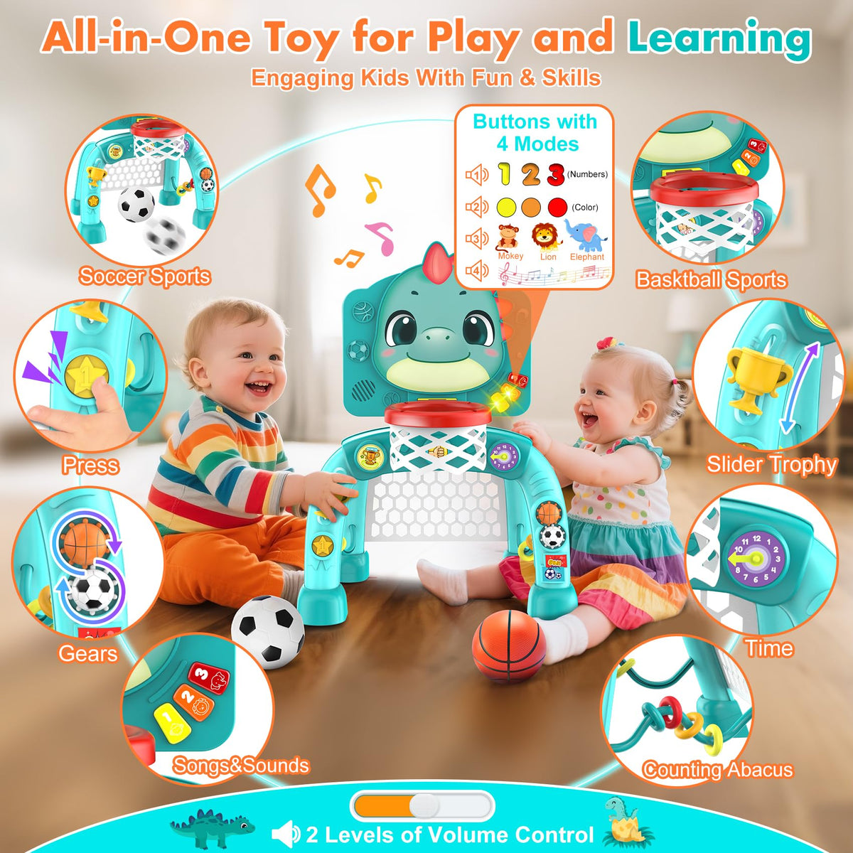 Nicmore Dinosaur 4-in-1 ring throw enhances hand-eye coordination during play.