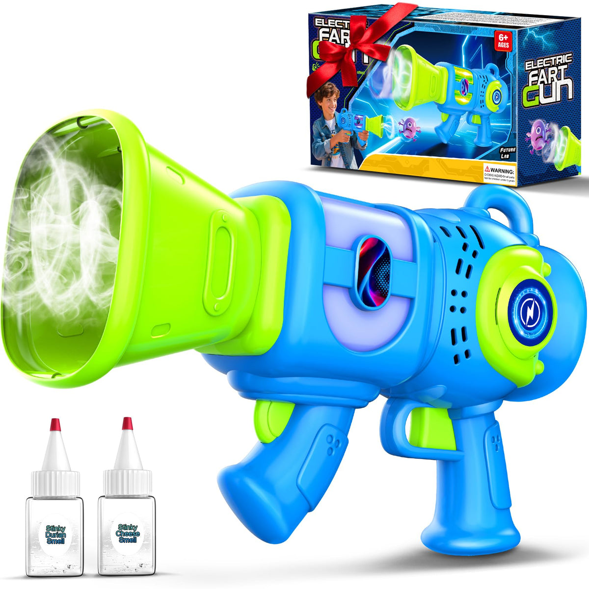 Nicmore Fart Gun Toy fog rings create a playful visual prank at parties