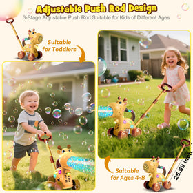 Nicmore bubble machine with flashing lights for day and night play.