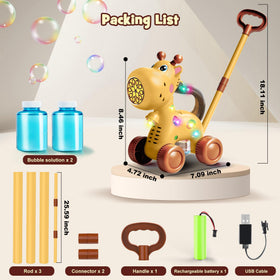 Nicmore giraffe bubble machine makes a gift-ready option for toddlers.