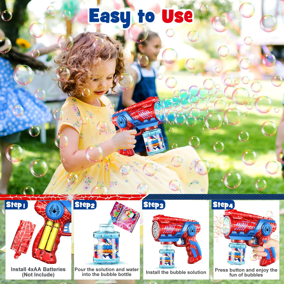 Nicmore portable bubble gun is lightweight for easy outings