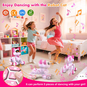 Nicmore Robot Cat remote control enables easy kid-friendly maneuvering.