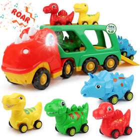 Nicmore toddler dinosaur truck transporter for small hands and easy pushing